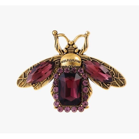 🐝 NEW antique style sweet purple honeybee crystal brooch 🐝 - Picture 4 of 4